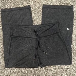 lululemon athletica Black Ankle Cropped Wide Leg Yoga Pants